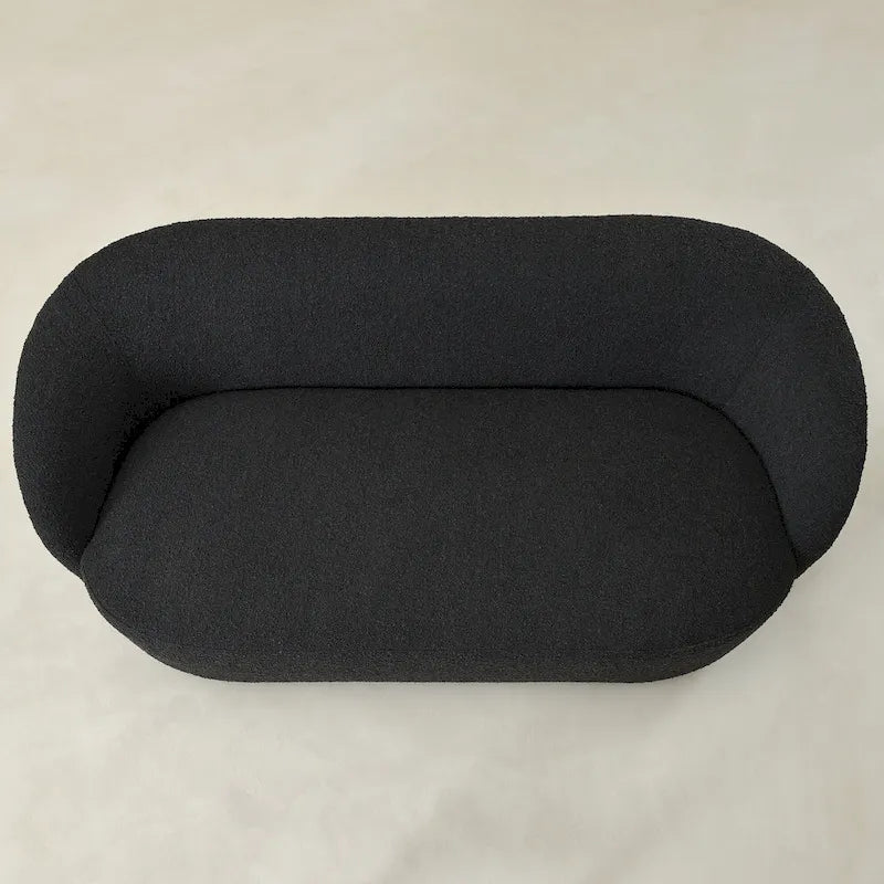 Gepolstertes Sherpa-Zweisitzersofa aus Bouclé, 68W