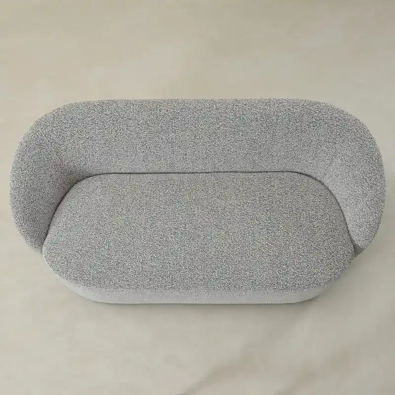 Gepolstertes Sherpa-Zweisitzersofa aus Bouclé, 68W