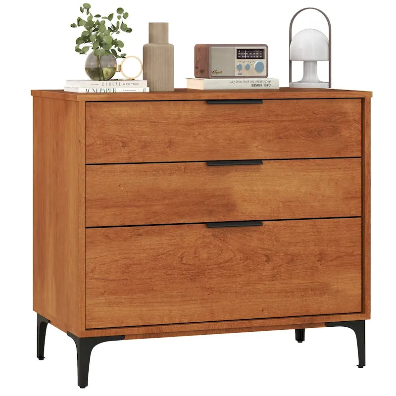 3-Drawer Dresser w/ Metal Support Legs & Anti-tipping Kit for