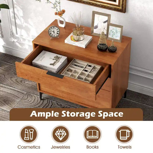 3-Drawer Dresser w/ Metal Support Legs & Anti-tipping Kit for