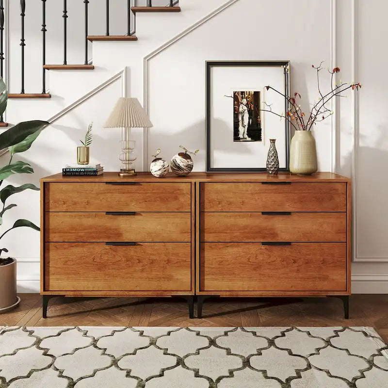 3-Drawer Dresser w/ Metal Support Legs & Anti-tipping Kit for