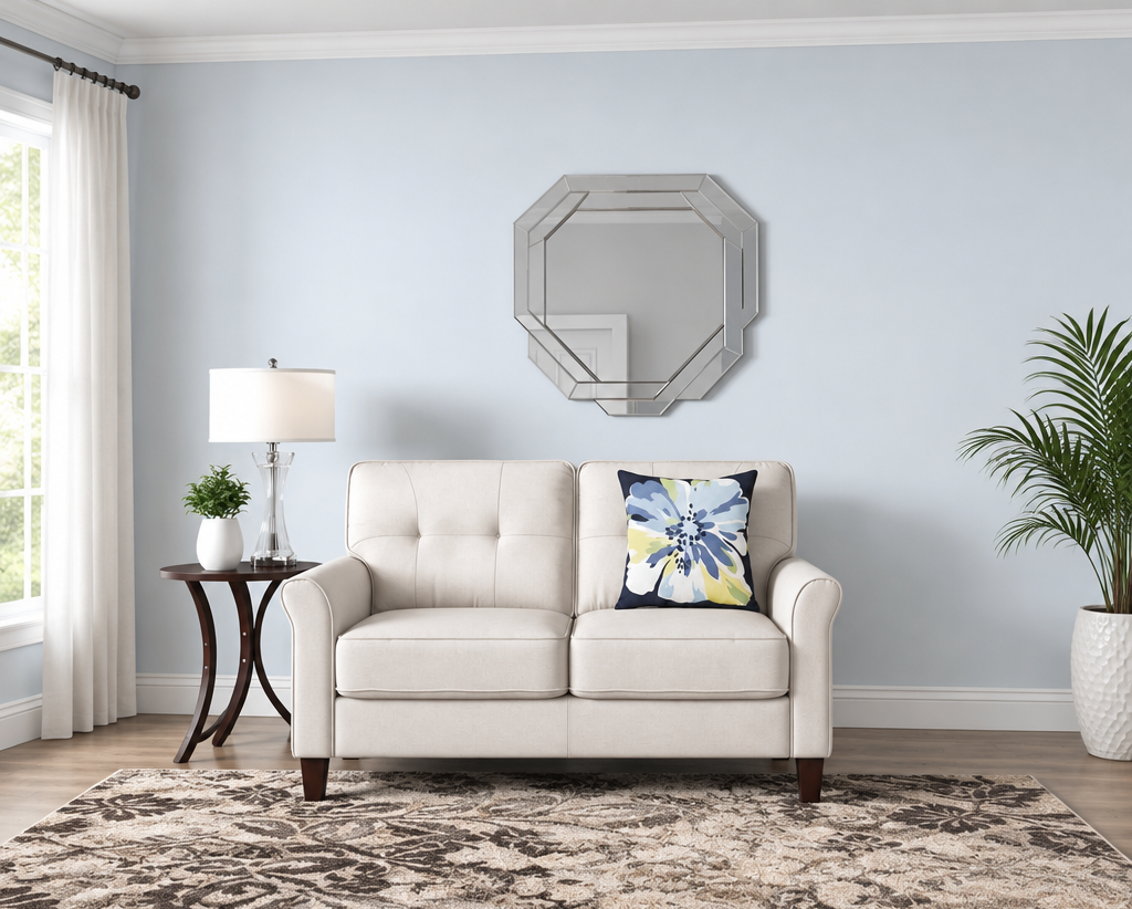 54.5 Linen Flared Arm Loveseat