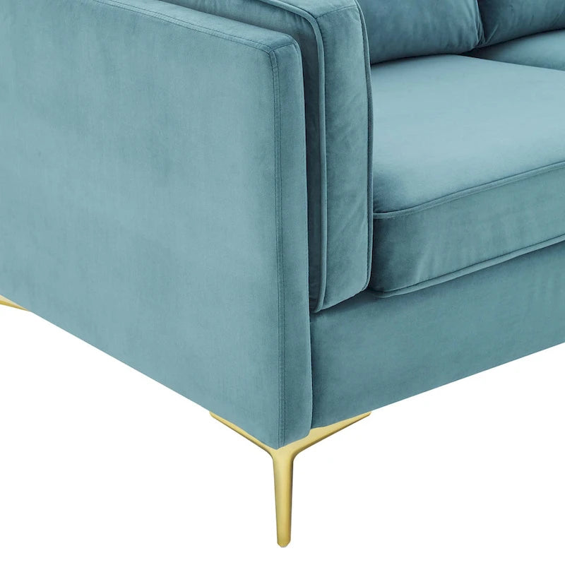 Performance Velvet 3-Seater Sofa with Deep Cushions and Solid Frame