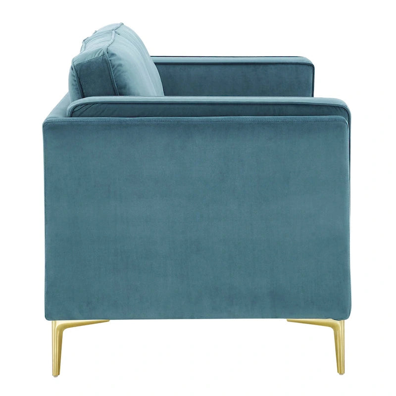 Performance Velvet 3-Seater Sofa with Deep Cushions and Solid Frame