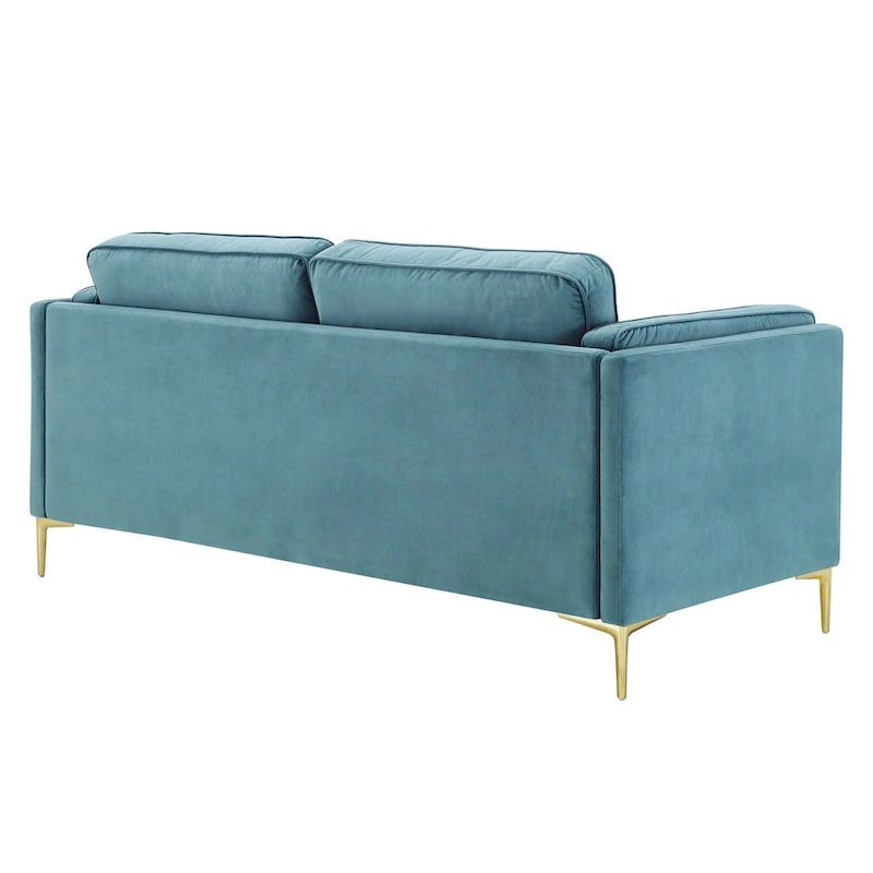 Performance Velvet 3-Seater Sofa with Deep Cushions and Solid Frame