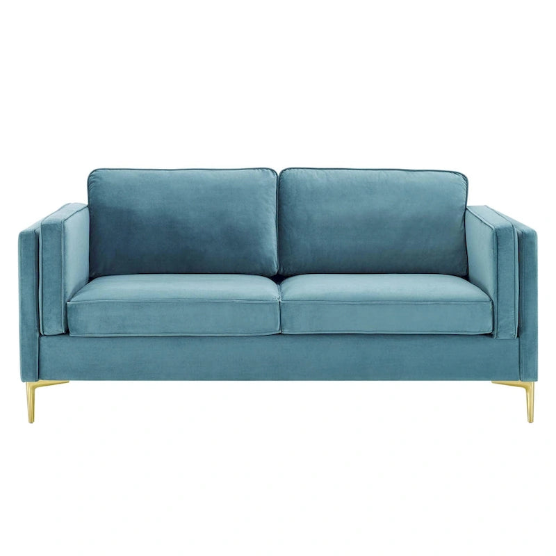 Performance Velvet 3-Seater Sofa with Deep Cushions and Solid Frame