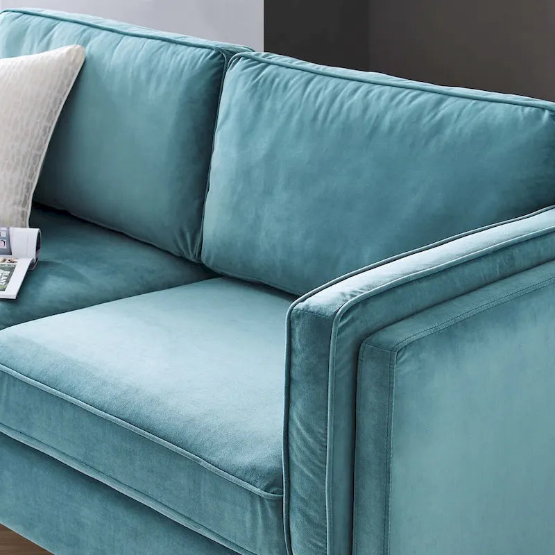 Performance Velvet 3-Seater Sofa with Deep Cushions and Solid Frame