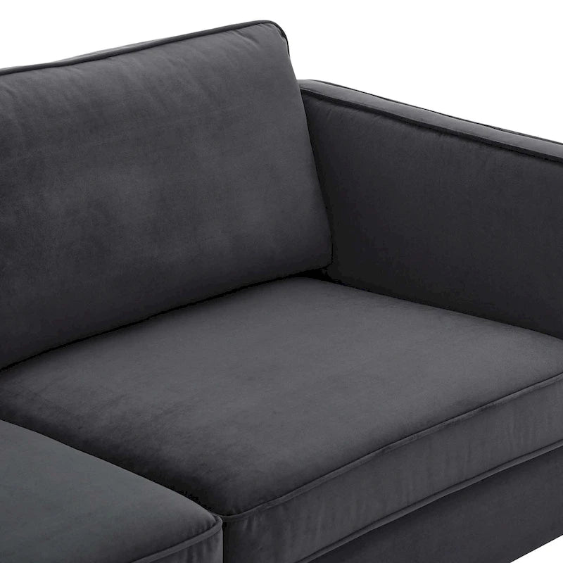 Performance Velvet 3-Seater Sofa with Deep Cushions and Solid Frame