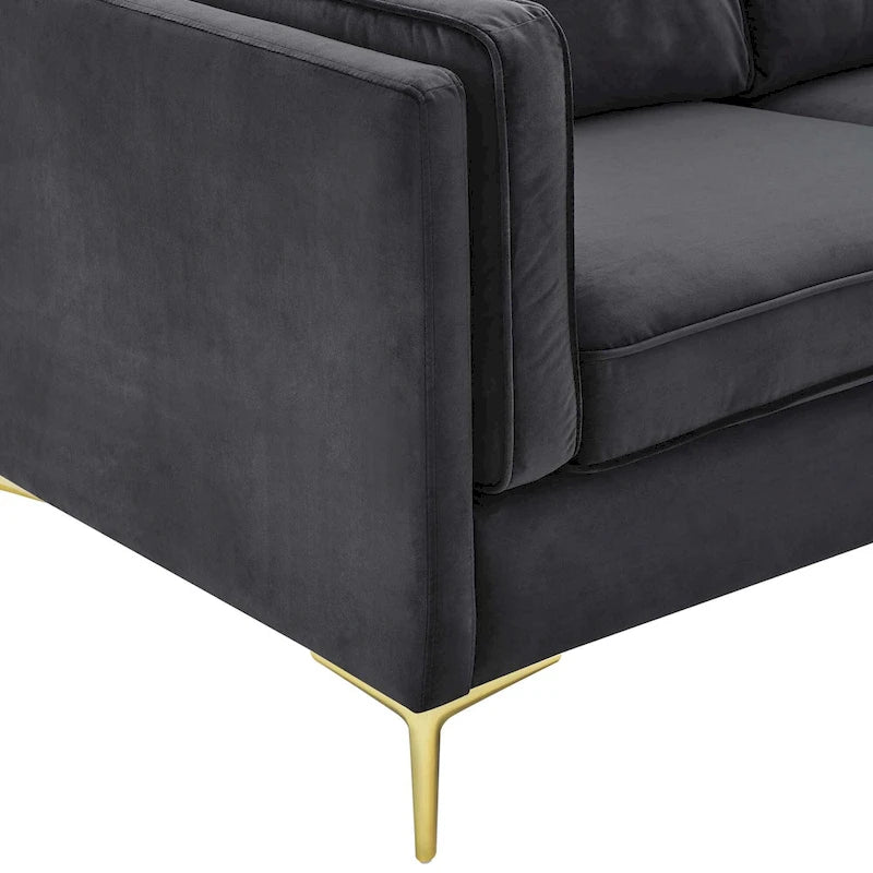 Performance Velvet 3-Seater Sofa with Deep Cushions and Solid Frame
