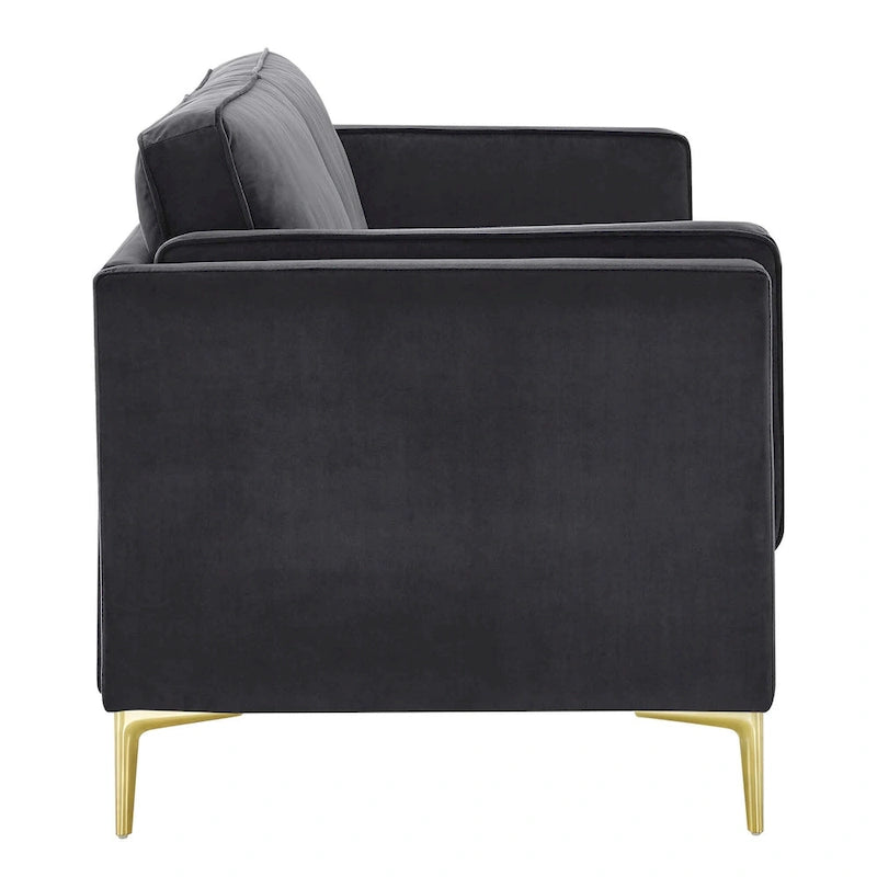 Performance Velvet 3-Seater Sofa with Deep Cushions and Solid Frame