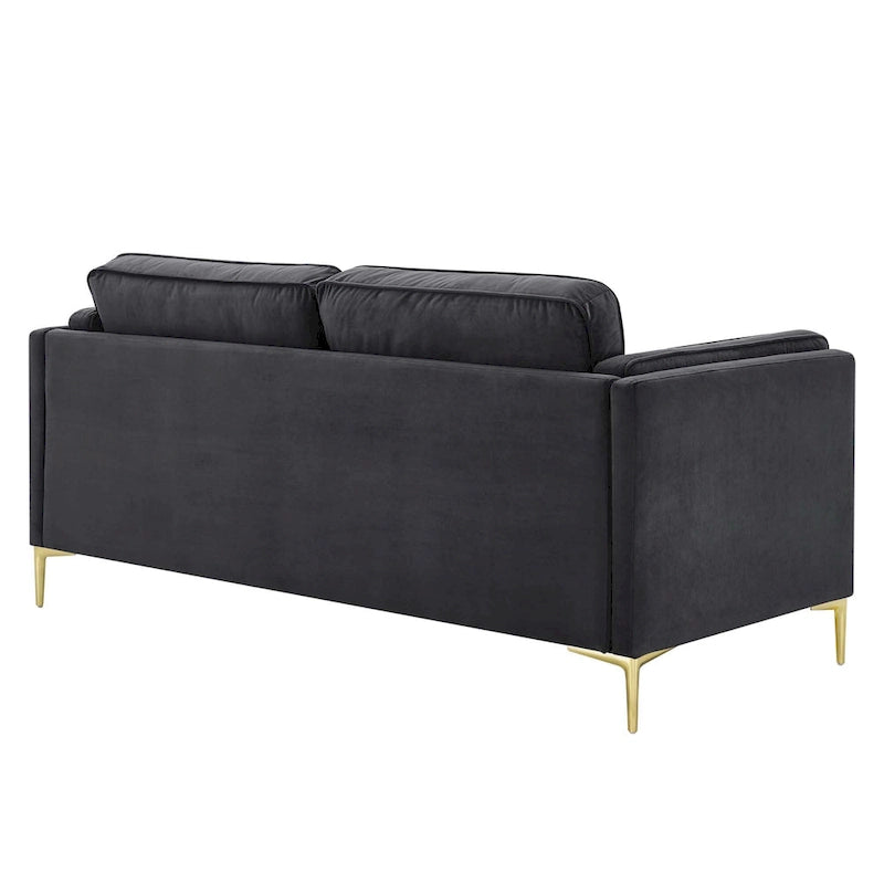 Performance Velvet 3-Seater Sofa with Deep Cushions and Solid Frame