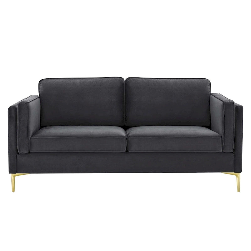 Performance Velvet 3-Seater Sofa with Deep Cushions and Solid Frame
