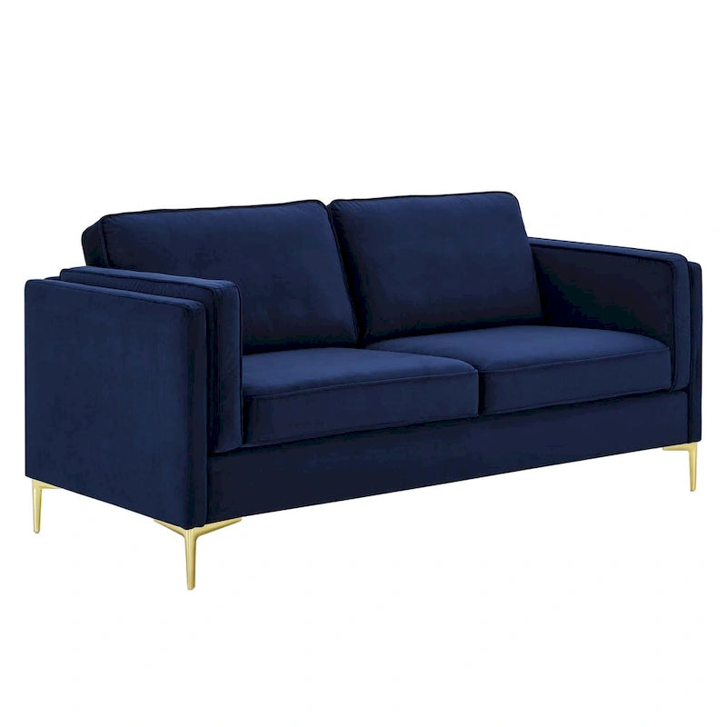 Performance Velvet 3-Seater Sofa with Deep Cushions and Solid Frame