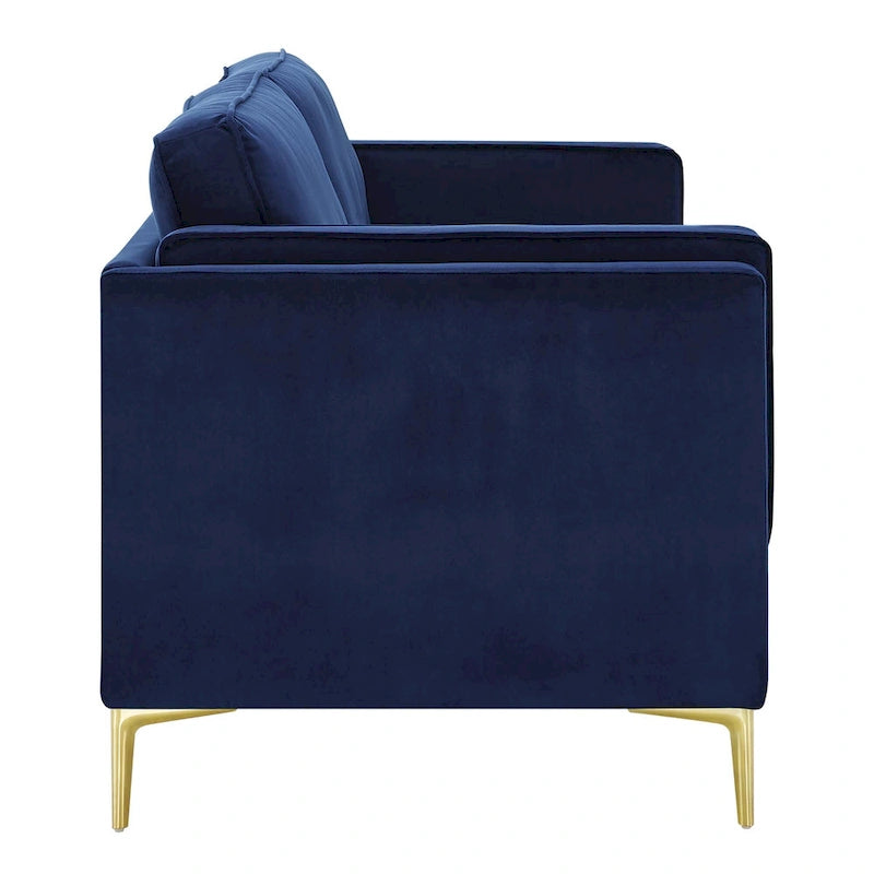 Performance Velvet 3-Seater Sofa with Deep Cushions and Solid Frame