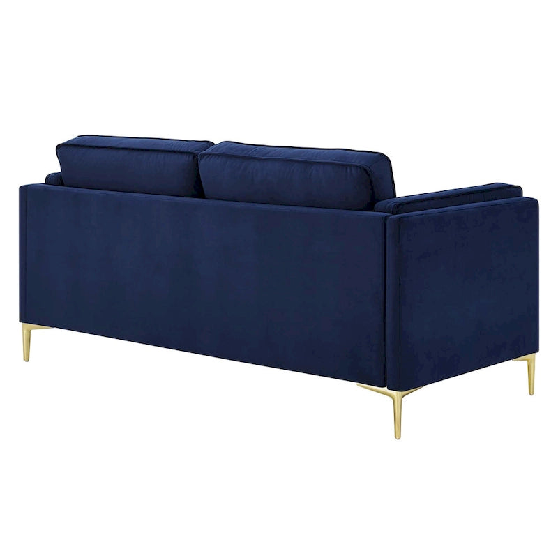 Performance Velvet 3-Seater Sofa with Deep Cushions and Solid Frame
