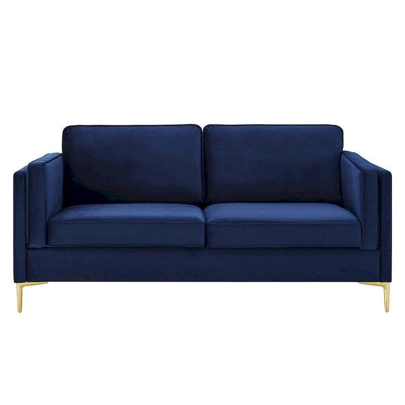 Performance Velvet 3-Seater Sofa with Deep Cushions and Solid Frame