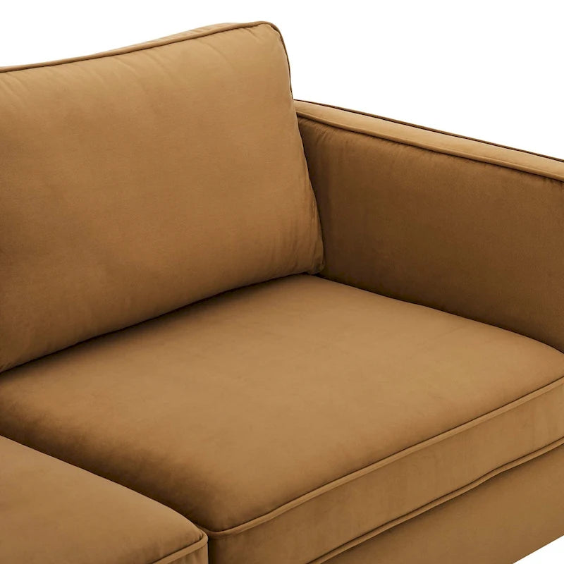 Performance Velvet 3-Seater Sofa with Deep Cushions and Solid Frame