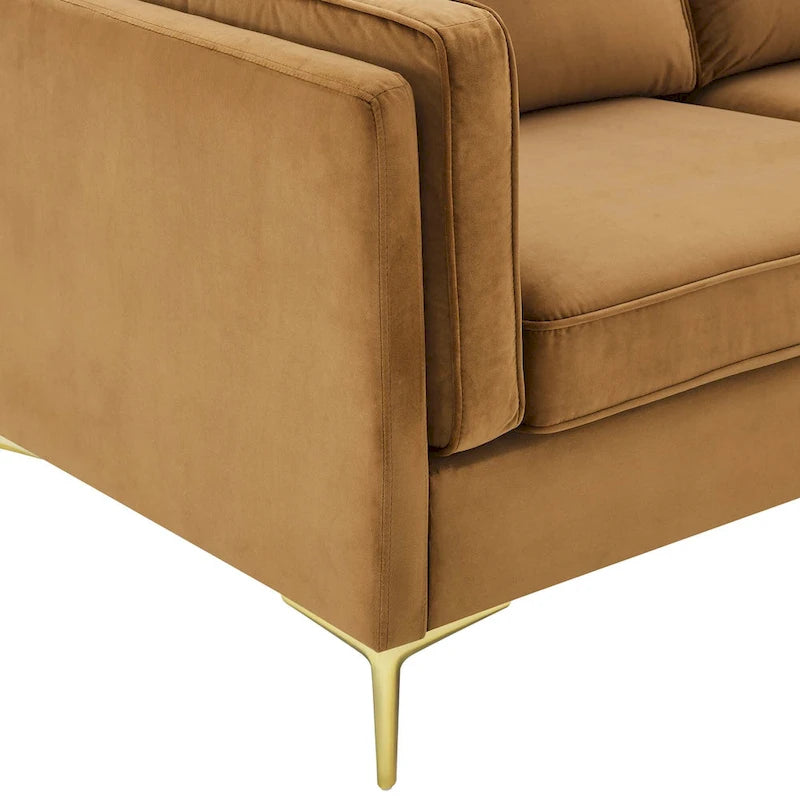 Performance Velvet 3-Seater Sofa with Deep Cushions and Solid Frame