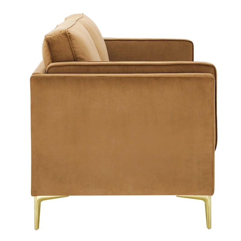 Performance Velvet 3-Seater Sofa with Deep Cushions and Solid Frame