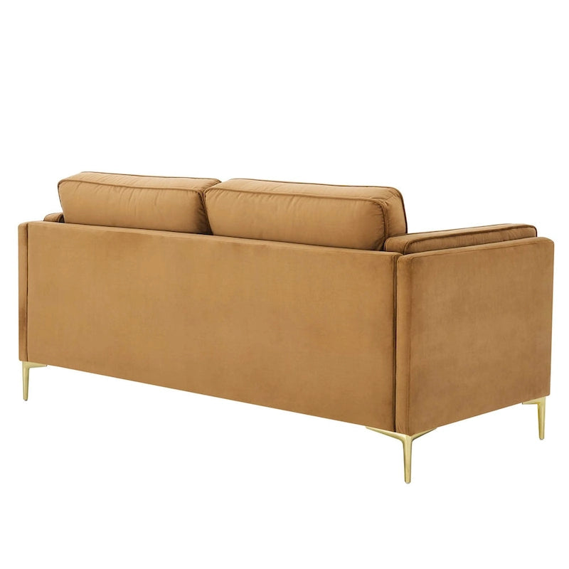 Performance Velvet 3-Seater Sofa with Deep Cushions and Solid Frame
