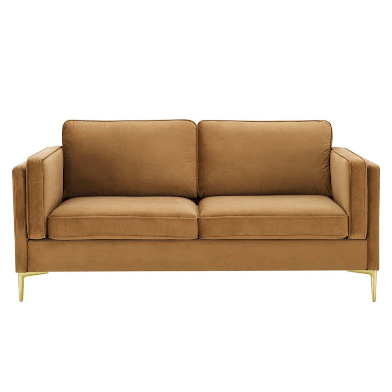 Performance Velvet 3-Seater Sofa with Deep Cushions and Solid Frame