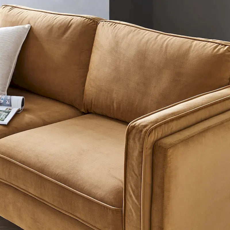 Performance Velvet 3-Seater Sofa with Deep Cushions and Solid Frame