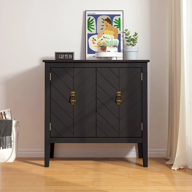 2 Door Wooden Cabinets,Wood Cabinet Vintage Style Sideboard
