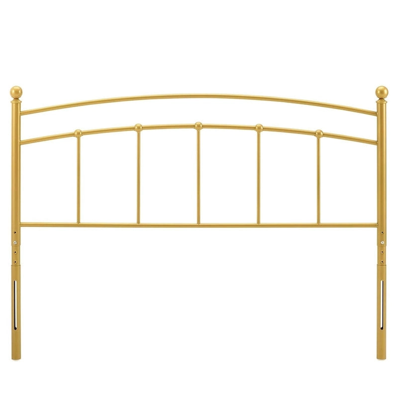 Testiera Tyler ad arco per letto king size in metallo dorato