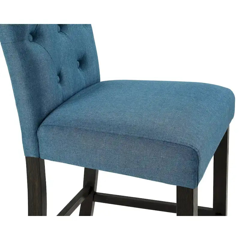Solid Wood Tufted Barstool, Set of 2