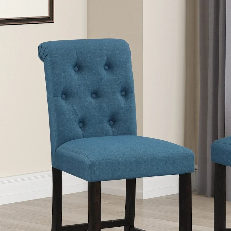 Solid Wood Tufted Barstool, Set of 2