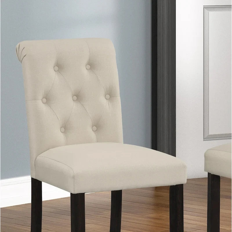 Solid Wood Tufted Barstool, Set of 2