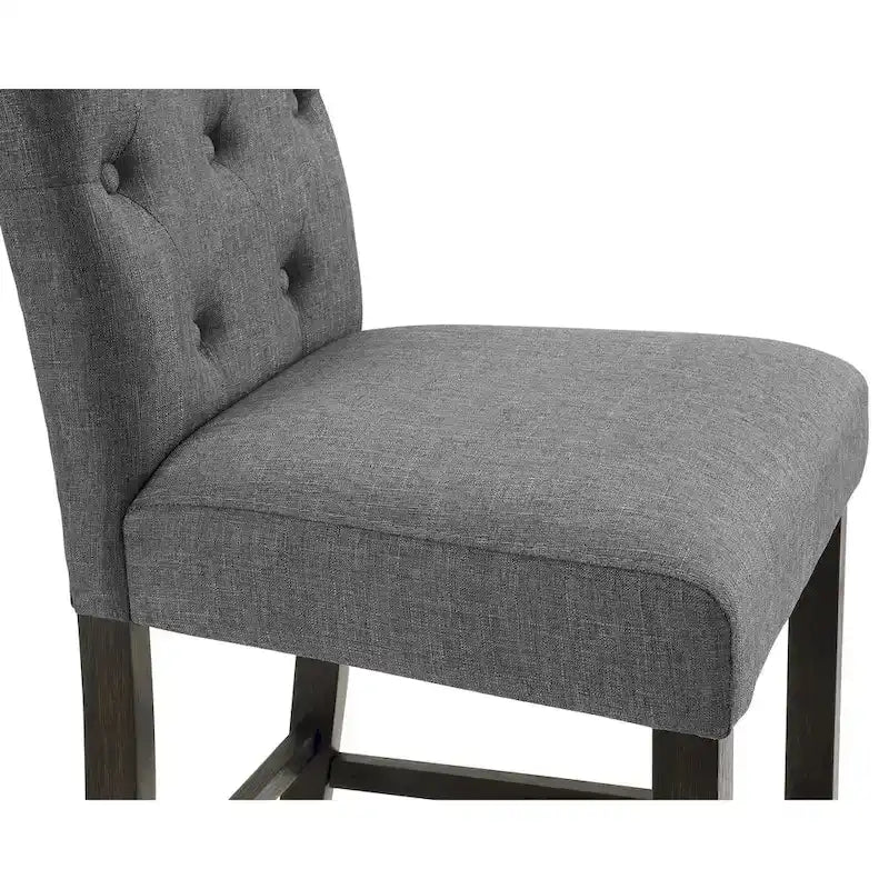 Solid Wood Tufted Barstool, Set of 2
