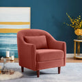 28.34 Accent Armchair, Velvet Barrel Chair with Solid Wood Legs