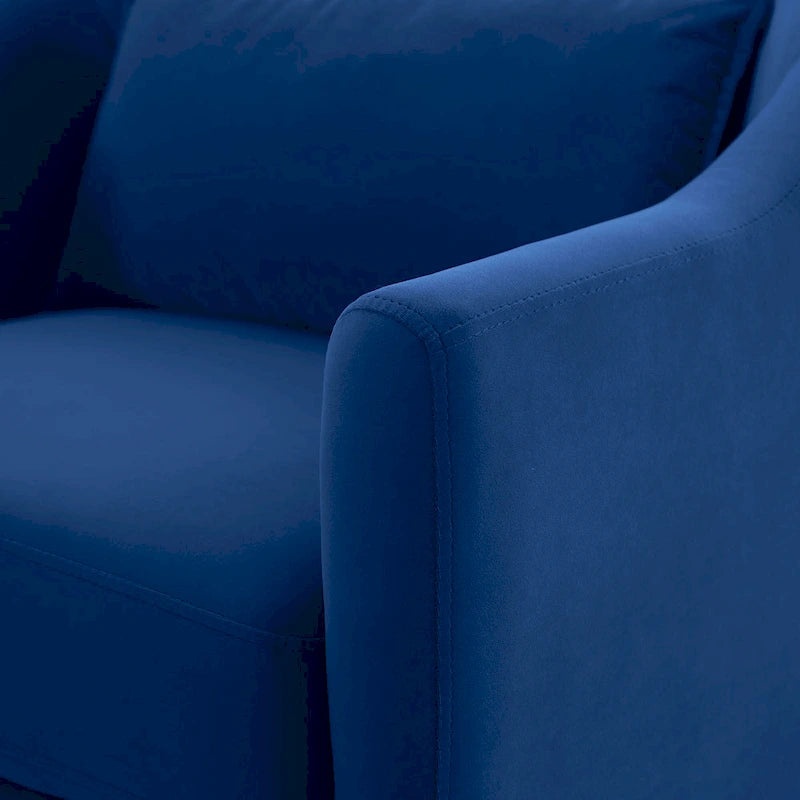28.34 Accent Armchair, Velvet Barrel Chair with Solid Wood Legs