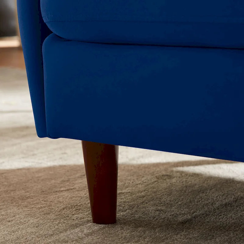 28.34 Accent Armchair, Velvet Barrel Chair with Solid Wood Legs