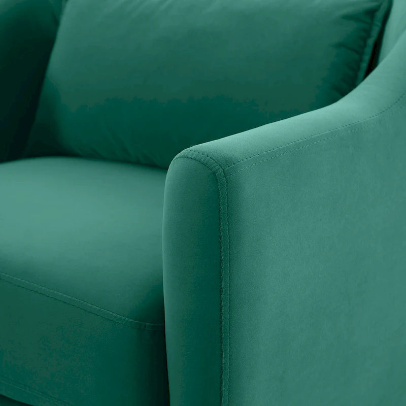 28.34 Accent Armchair, Velvet Barrel Chair with Solid Wood Legs