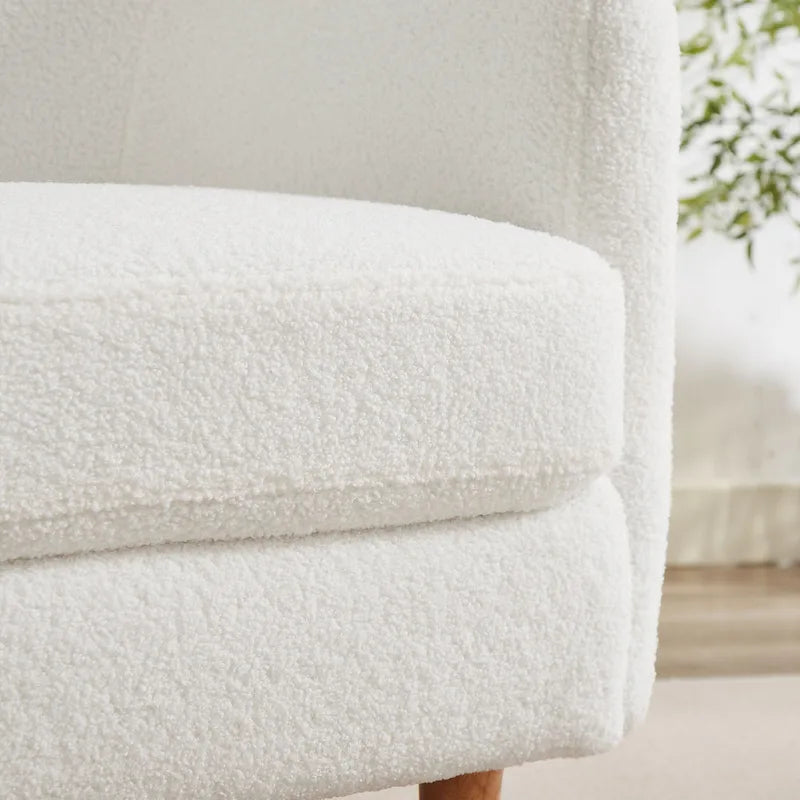 28.34 Accent Armchair, Velvet Barrel Chair with Solid Wood Legs