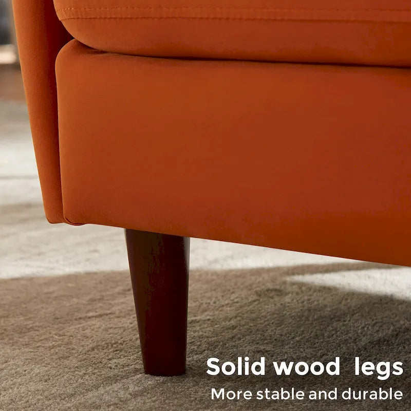28.34 Accent Armchair, Velvet Barrel Chair with Solid Wood Legs