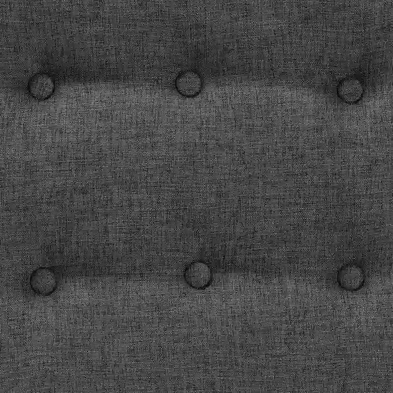 Dark Grey Fabric and Walnut Brown Finished Wood Ottoman Footstool
