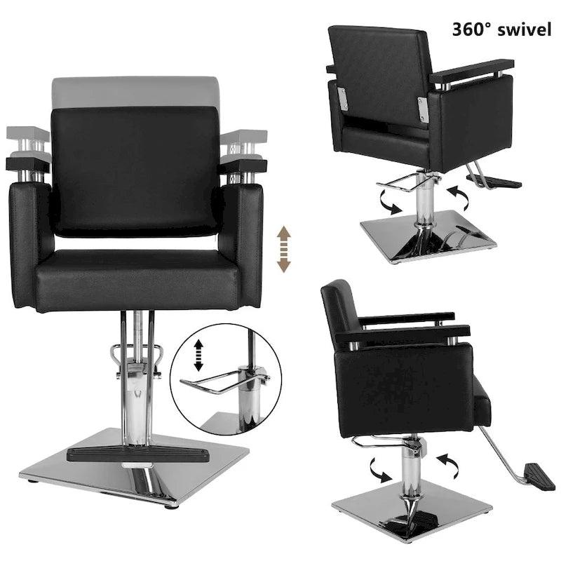 Hydraulischer Friseurstuhl für Haar- und Schönheitspflege, Styling- und Haarschneidestuhl für Salons - N/A
