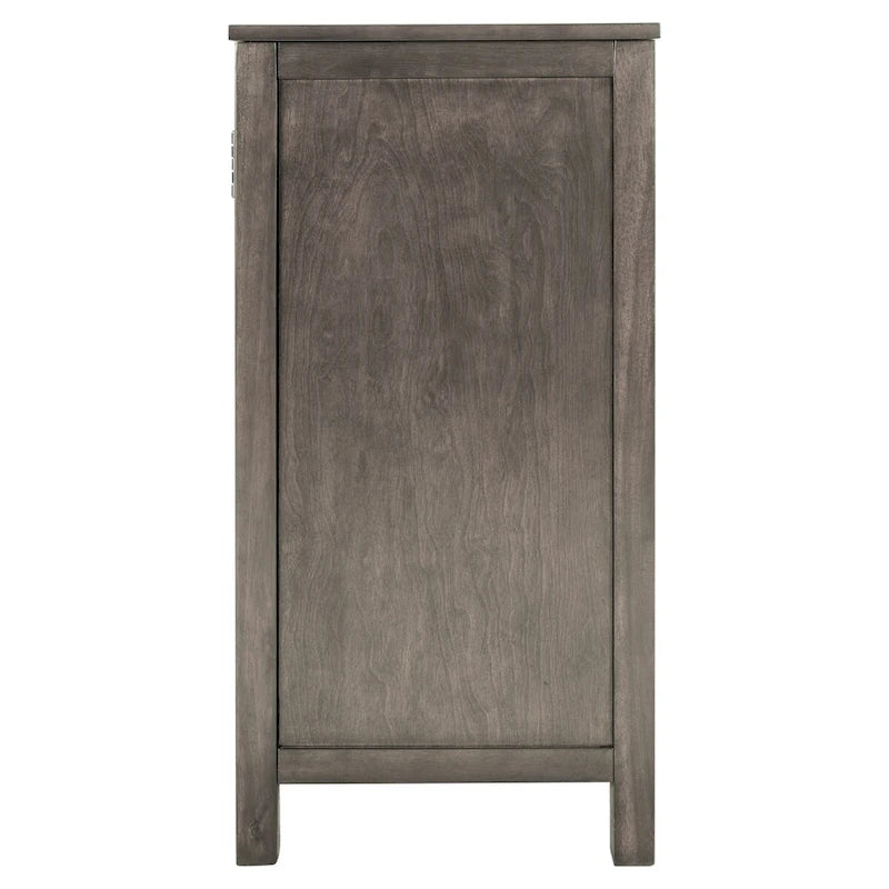 Wood Accent Buffet Sideboard Storage Cabinet with Doors and Adjustable Shelf
