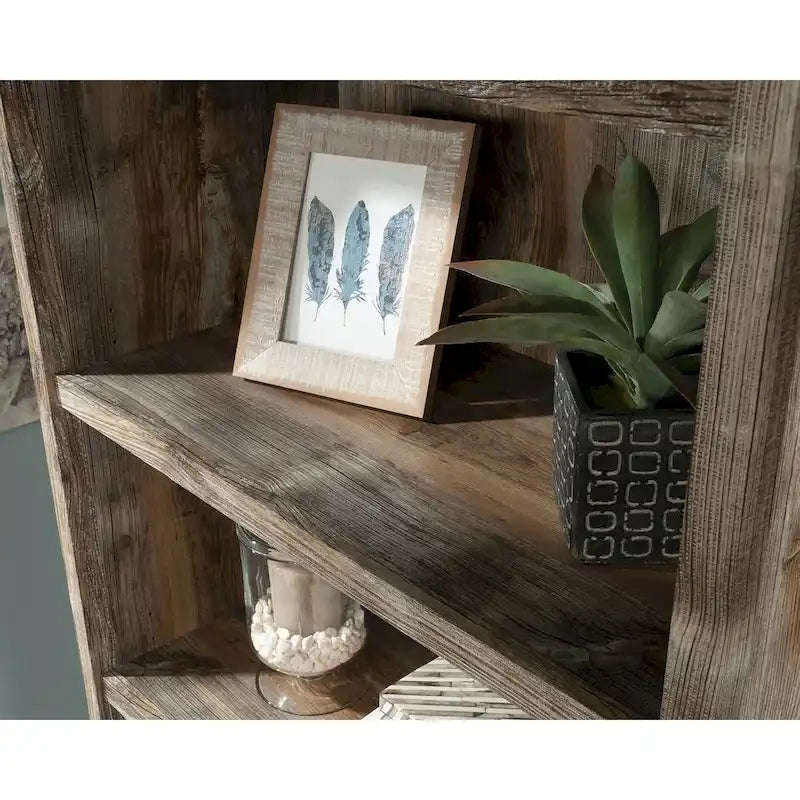 Floor-to-Ceiling Library Cabinet with Adjustable Shelves and Glass Doors