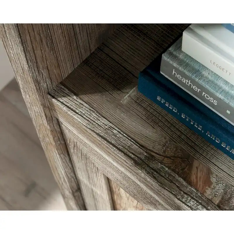 Floor-to-Ceiling Library Cabinet with Adjustable Shelves and Glass Doors
