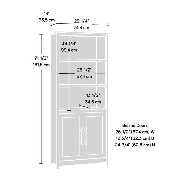 Floor-to-Ceiling Library Cabinet with Adjustable Shelves and Glass Doors