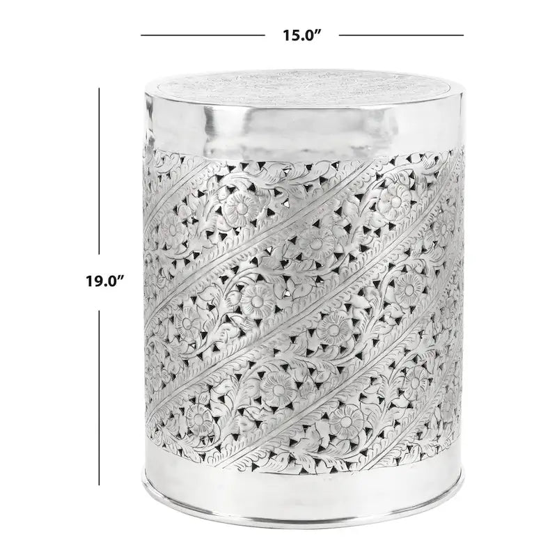 Dianna Beistelltisch - Silber - 15 x 15 x 19 - 15W x 15T x 19H