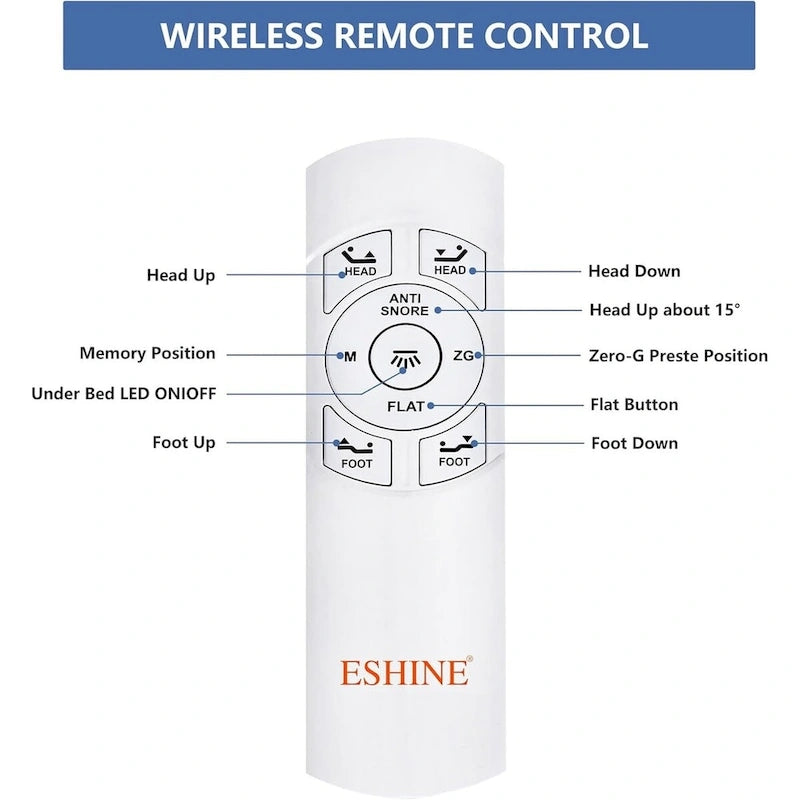 Letto regolabile con telecomando wireless, base per letto ospedaliero con/senza materasso