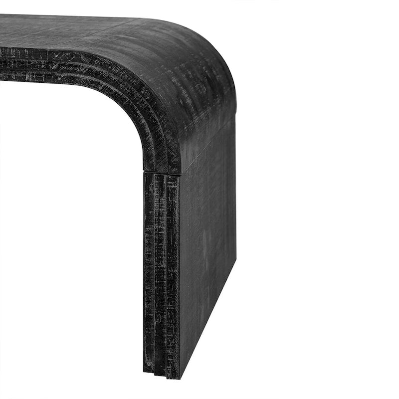 Minimalistischer Couchtisch mit geschwungenem Art-déco-Design