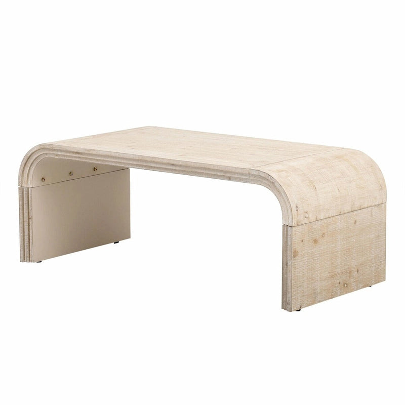 Minimalistischer Couchtisch mit geschwungenem Art-déco-Design