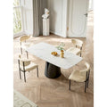 Modern Rectangle White 65 in. Dining Table for 6 Seats - 65D37.4W29.52H