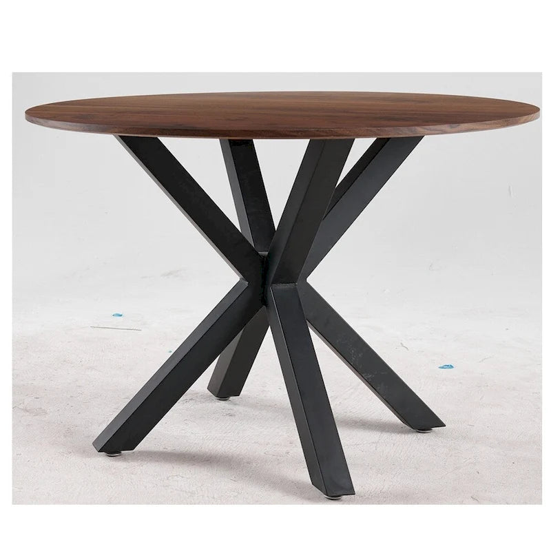 Round Mid-century Dining Table for 4-6 people With Pedestal Base